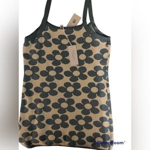 Blue flowers and white Tank sweater size L